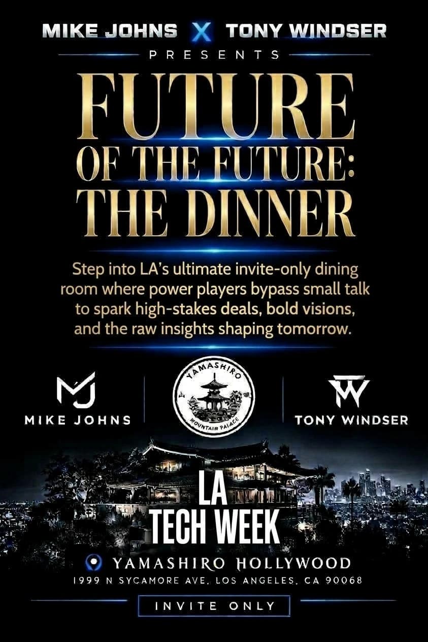 Future of the Future: The Dinner — Mike Johns × Tony Windser, Yamashiro Hollywood, invite only